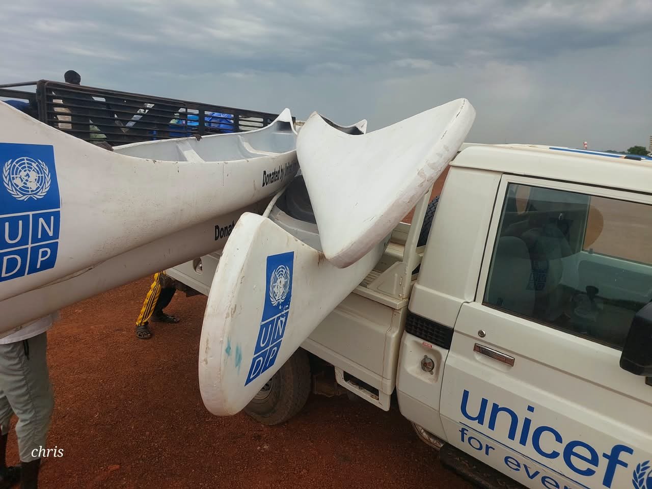 Canoes provided through the UNDP-supported livelihoods programme